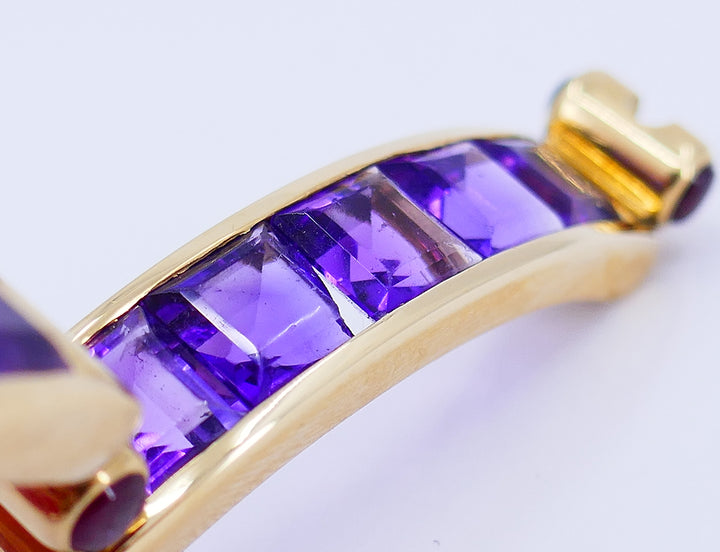 Vintage Bulgari Bracelet 18k Gold Amethyst Estate Jewelry