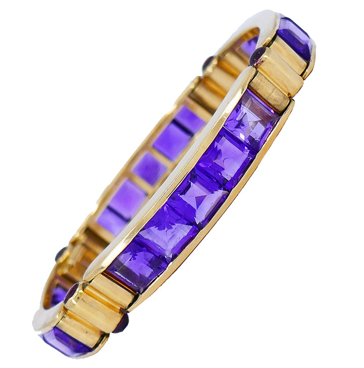 Vintage Bulgari Bracelet 18k Gold Amethyst Estate Jewelry