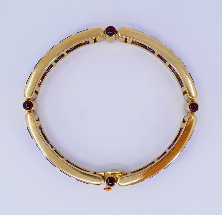Vintage Bulgari Bracelet 18k Gold Amethyst Estate Jewelry