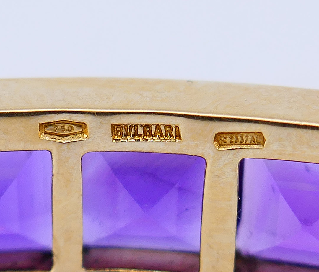 Vintage Bulgari Bracelet 18k Gold Amethyst Estate Jewelry