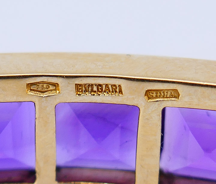 Vintage Bulgari Bracelet 18k Gold Amethyst Estate Jewelry