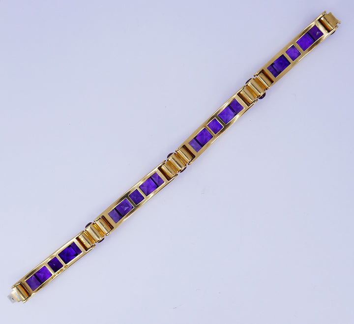 Vintage Bulgari Bracelet 18k Gold Amethyst Estate Jewelry