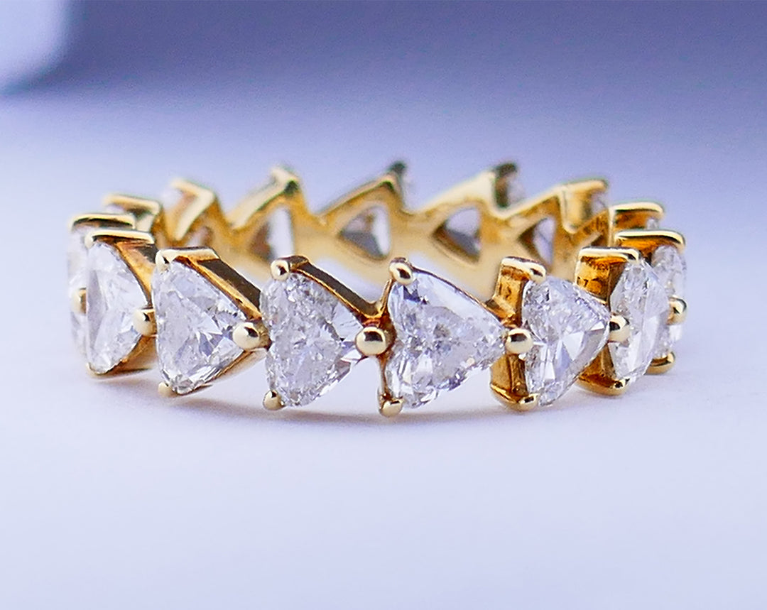 Vintage Bulgari Eternity Band 18k Gold Diamond Ring Estate