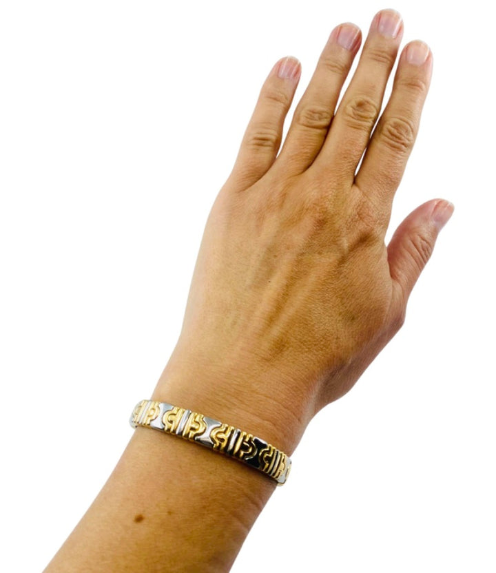 Vintage Bulgari Parentesi Bracelet Stainless Steel Gold