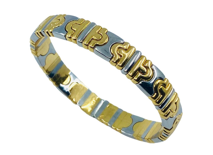 Vintage Bulgari Parentesi Bracelet Stainless Steel Gold