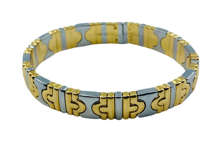 Vintage Bulgari Parentesi Bracelet Stainless Steel Gold