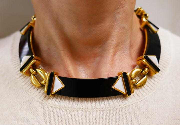 Vintage Cartier Necklace 18k Gold Onyx Estate Jewelry