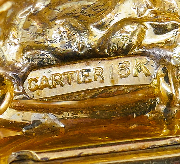 Vintage Cartier Brooch 18k Gold Flower Heart Design Jewelry