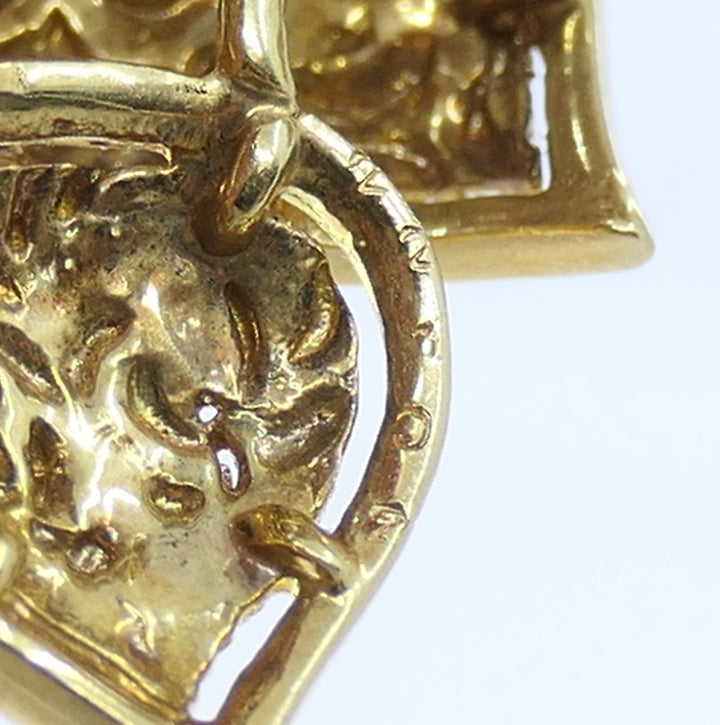 Vintage Cartier Brooch 18k Gold Flower Heart Design Jewelry