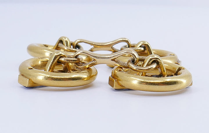 Vintage Cartier Cufflinks 18k Gold Sapphire Estate Jewelry
