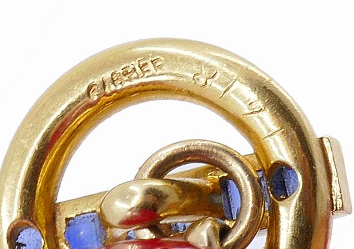 Vintage Cartier Cufflinks 18k Gold Sapphire Estate Jewelry