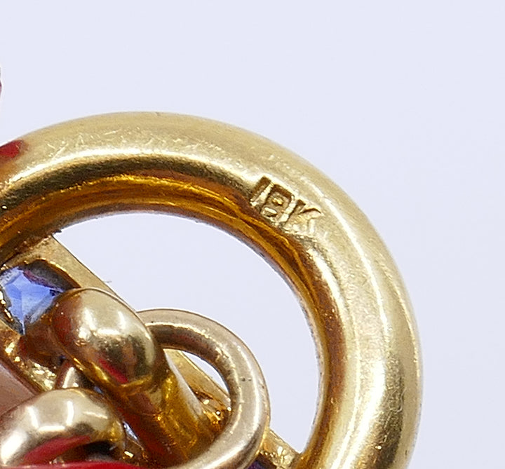 Vintage Cartier Cufflinks 18k Gold Sapphire Estate Jewelry