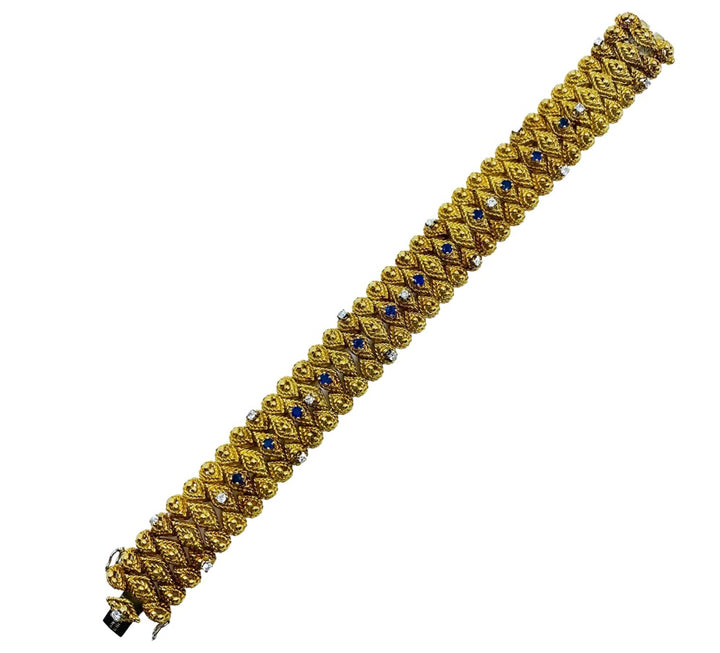 Vintage Cartier Gold Bracelet Sapphire Diamond