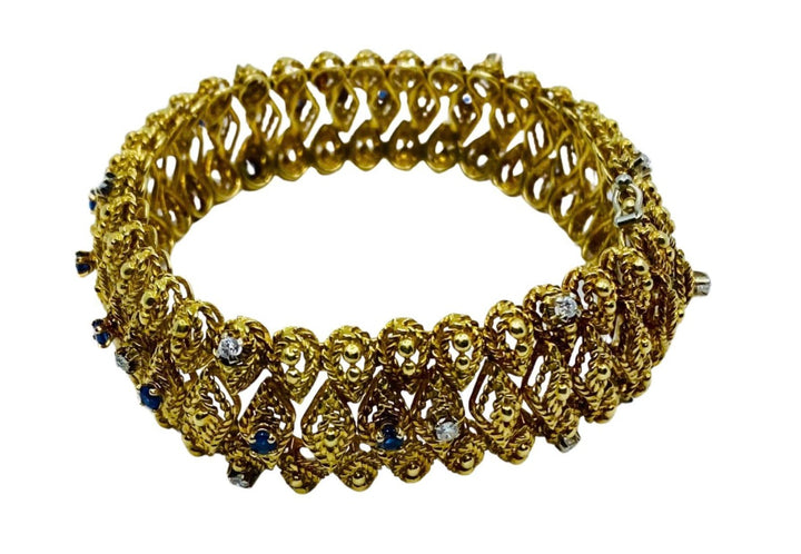 Vintage Cartier Gold Bracelet Sapphire Diamond