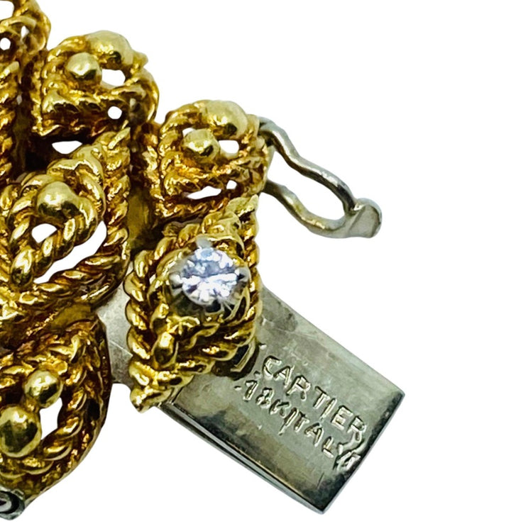 Vintage Cartier Gold Bracelet Sapphire Diamond