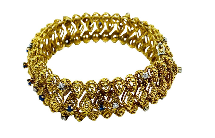 Vintage Cartier Gold Bracelet Sapphire Diamond