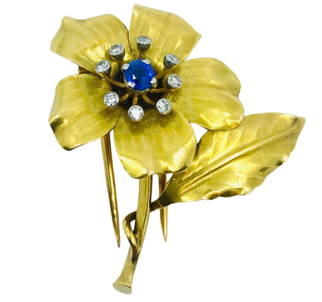 Vintage Cartier Sapphire Gold Brooch