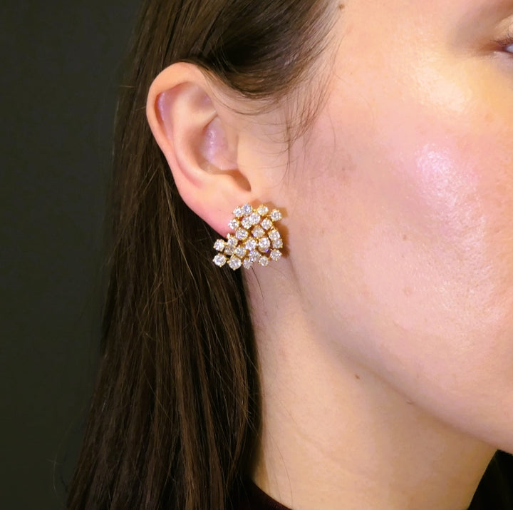 Vintage Chaumet Diamond Day to Night Earrings 18k Gold