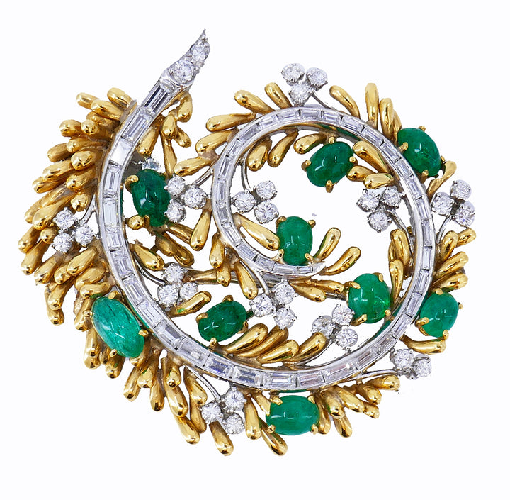Vintage David Webb Brooch Pendant 18k Gold Gems Jewelry