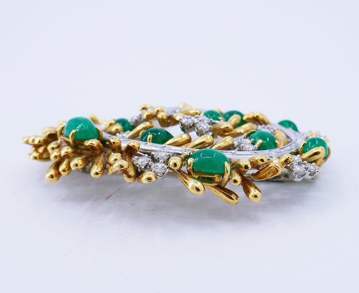 Vintage David Webb Brooch Pendant 18k Gold Gems Jewelry