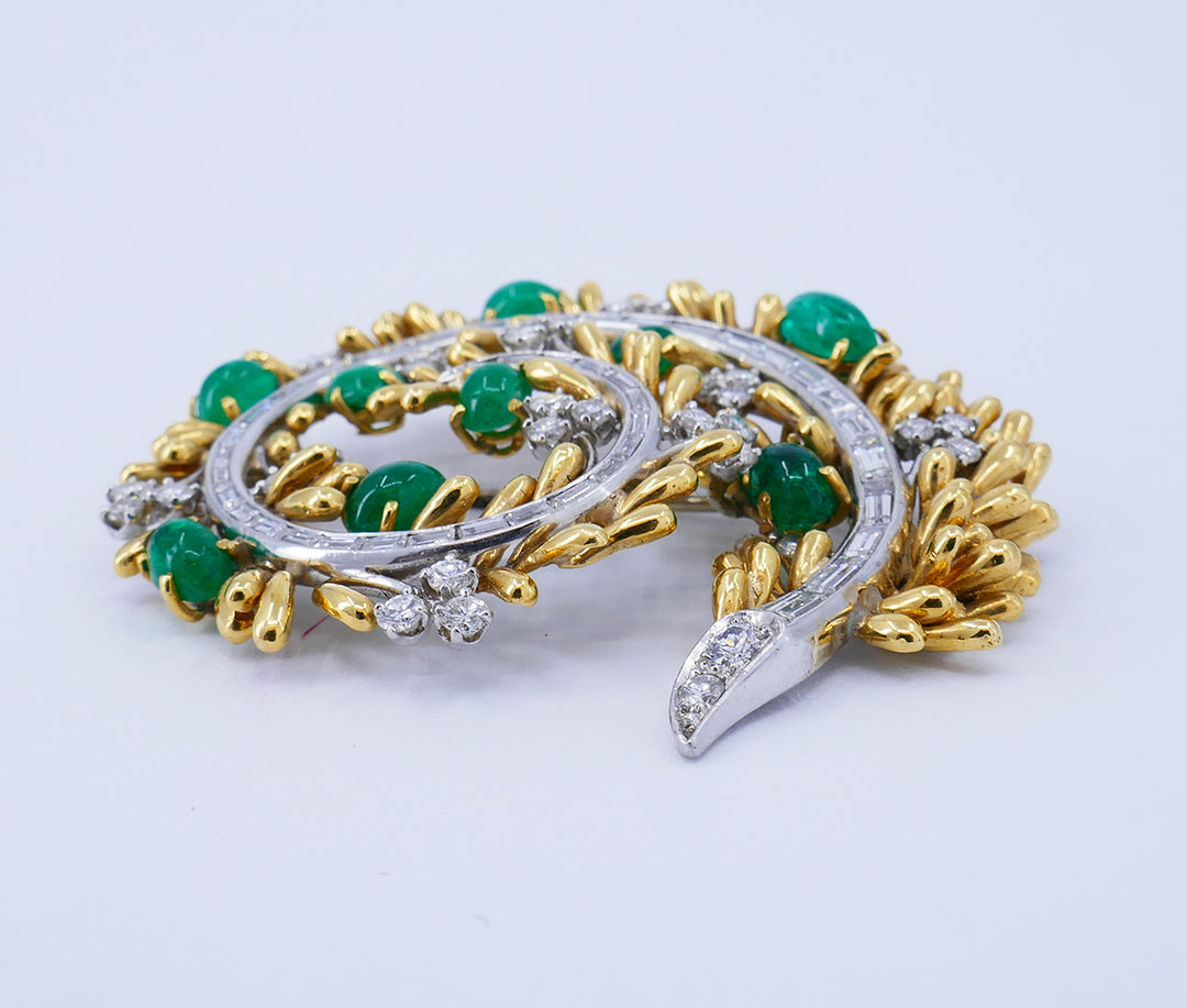 Vintage David Webb Brooch Pendant 18k Gold Gems Jewelry