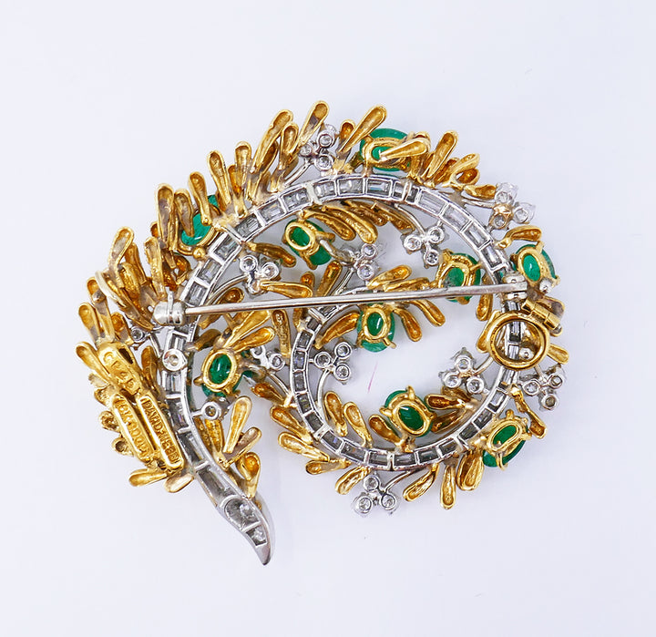 Vintage David Webb Brooch Pendant 18k Gold Gems Jewelry