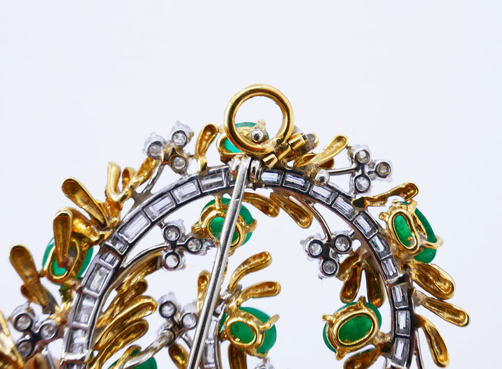 Vintage David Webb Brooch Pendant 18k Gold Gems Jewelry