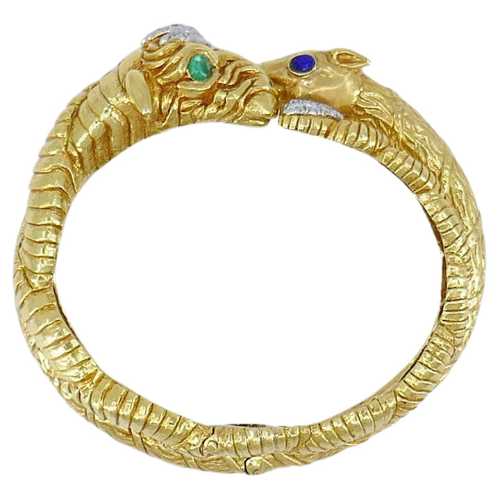 Vintage David Webb Aries Gold Bracelet Set Gemstones Estate