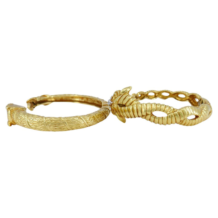 Vintage David Webb Aries Gold Bracelet Set Gemstones Estate