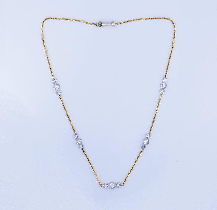 Vintage David Webb Necklace 18k Gold Diamond Chain Estate
