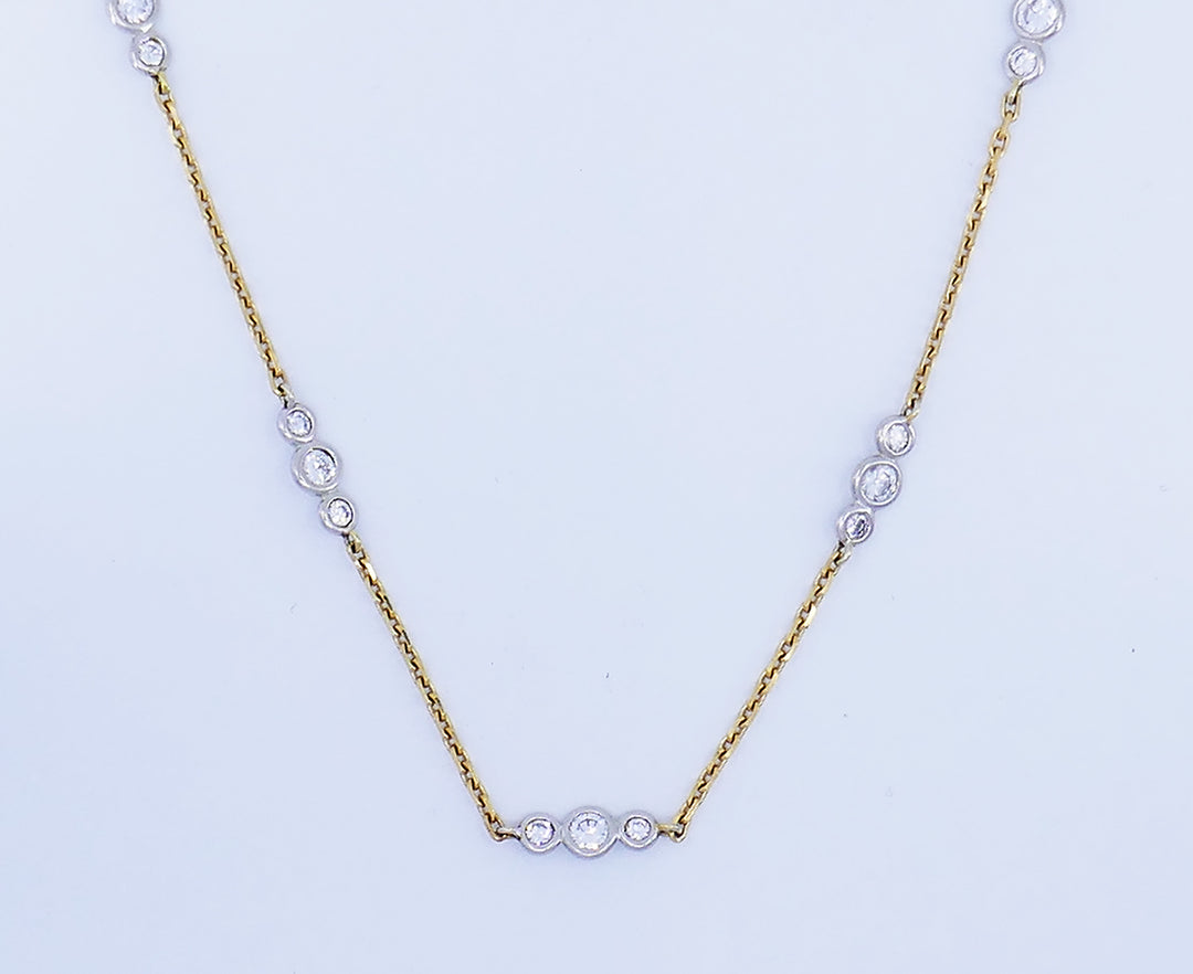 Vintage David Webb Necklace 18k Gold Diamond Chain Estate
