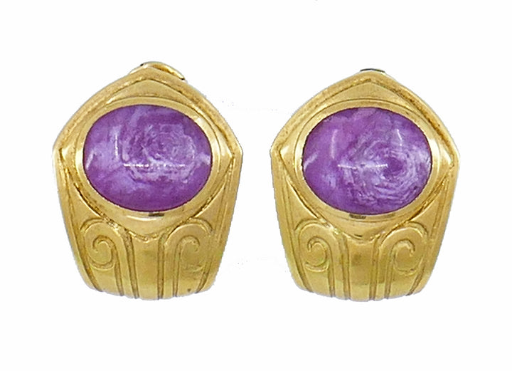 Vintage De Vroomen Earrings 18k Gold Clip-on Estate Jewelry