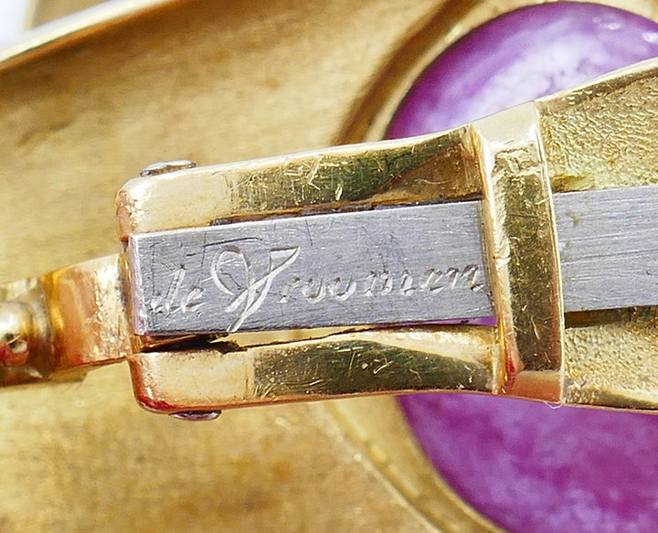 Vintage De Vroomen Earrings 18k Gold Clip-on Estate Jewelry