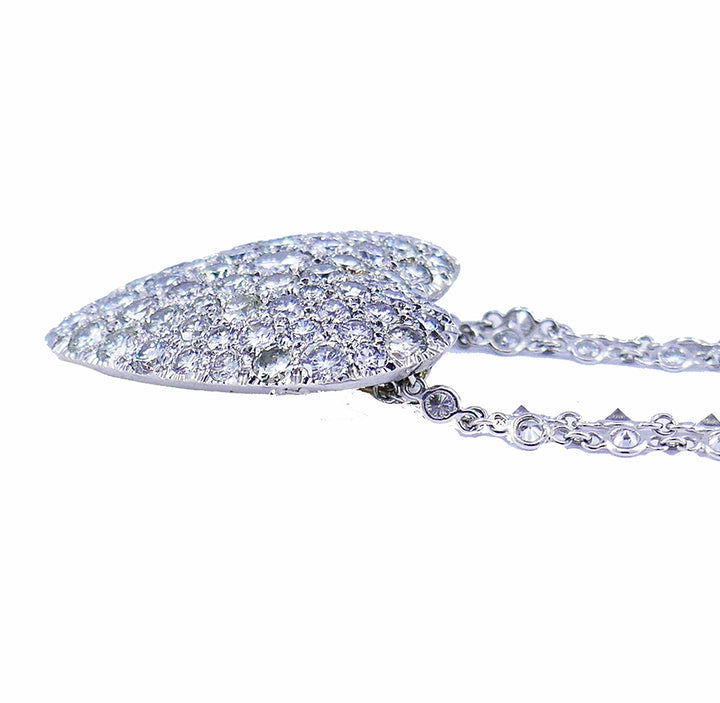 Vintage Diamond Heart 14k Gold Necklace Pendant Pin Brooch