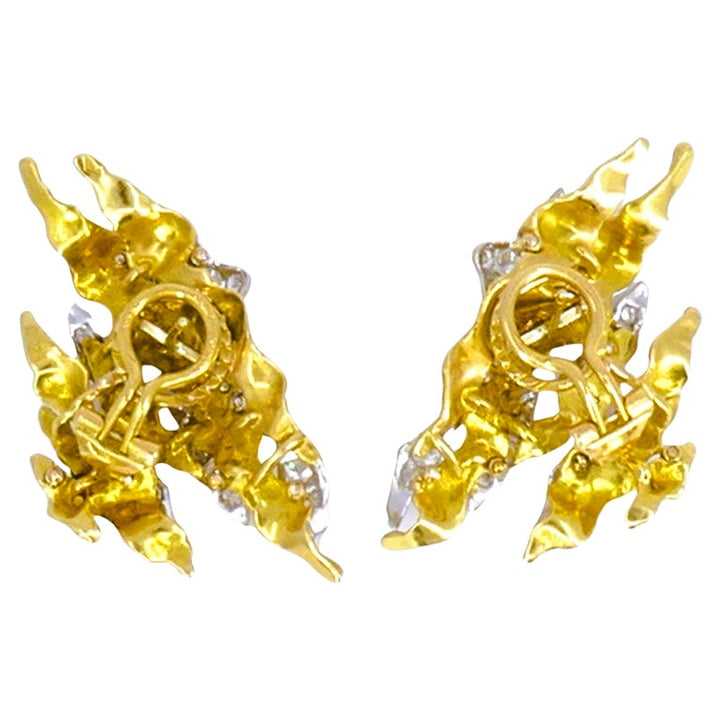 Vintage Pierre SterlŽ Diamond Earrings 18k Gold French