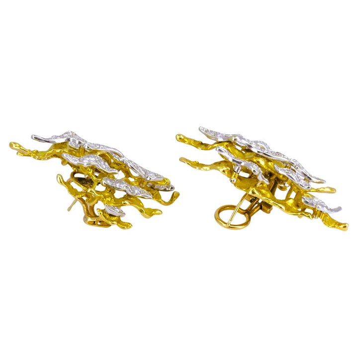 Vintage Pierre SterlŽ Diamond Earrings 18k Gold French