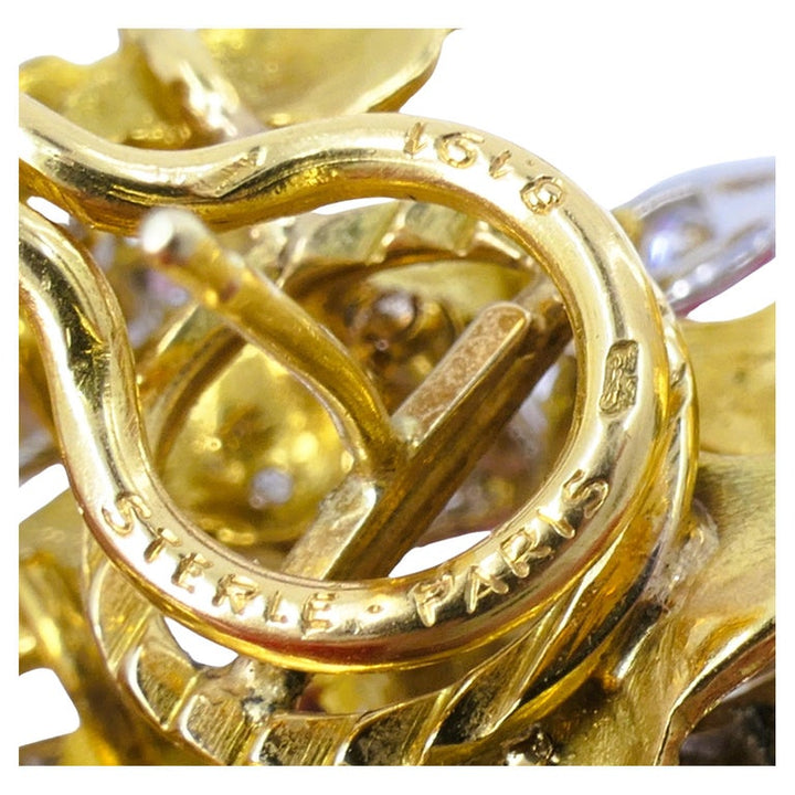 Vintage Pierre SterlŽ Diamond Earrings 18k Gold French