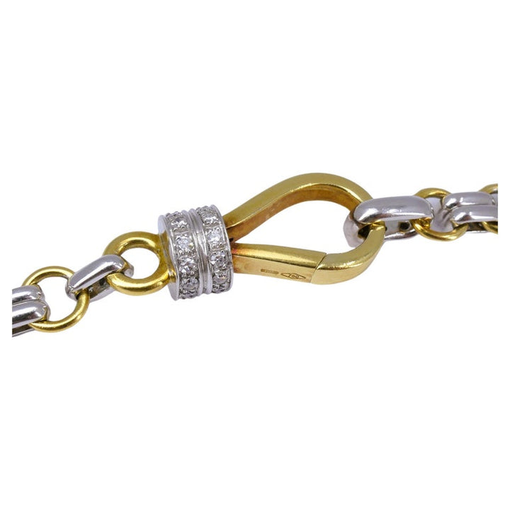 Pomellato Diamond Chain Necklace 18k White Yellow Gold