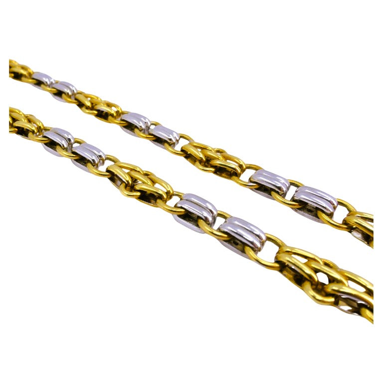 Pomellato Diamond Chain Necklace 18k White Yellow Gold