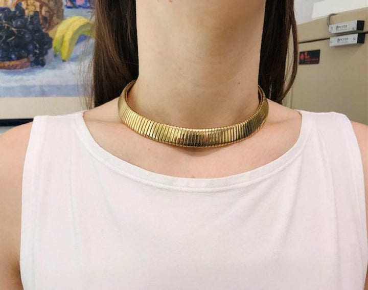 Bvlgari Vintage Bulgari Tubogas Necklace 18k Gold Steel