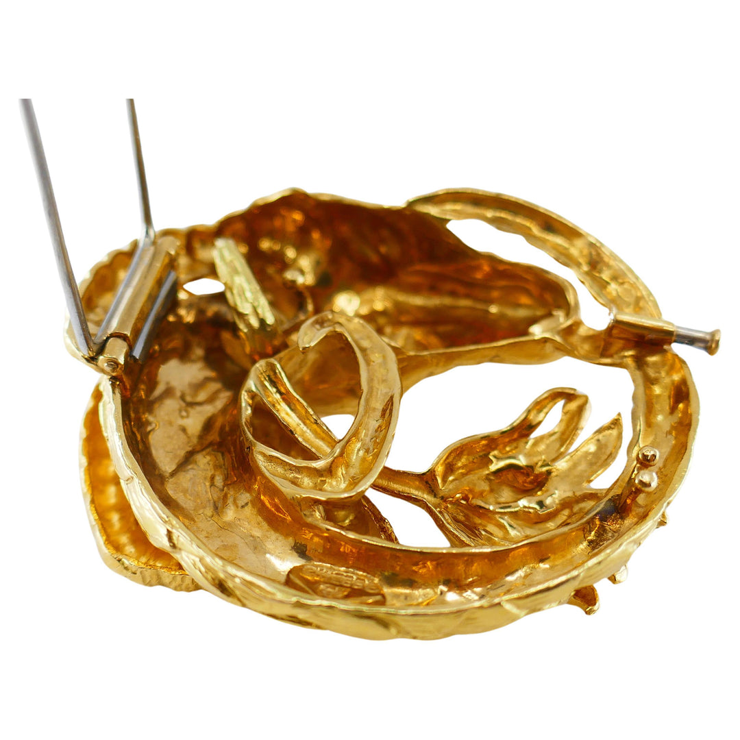 David Webb Capricorn 18k Gold Brooch