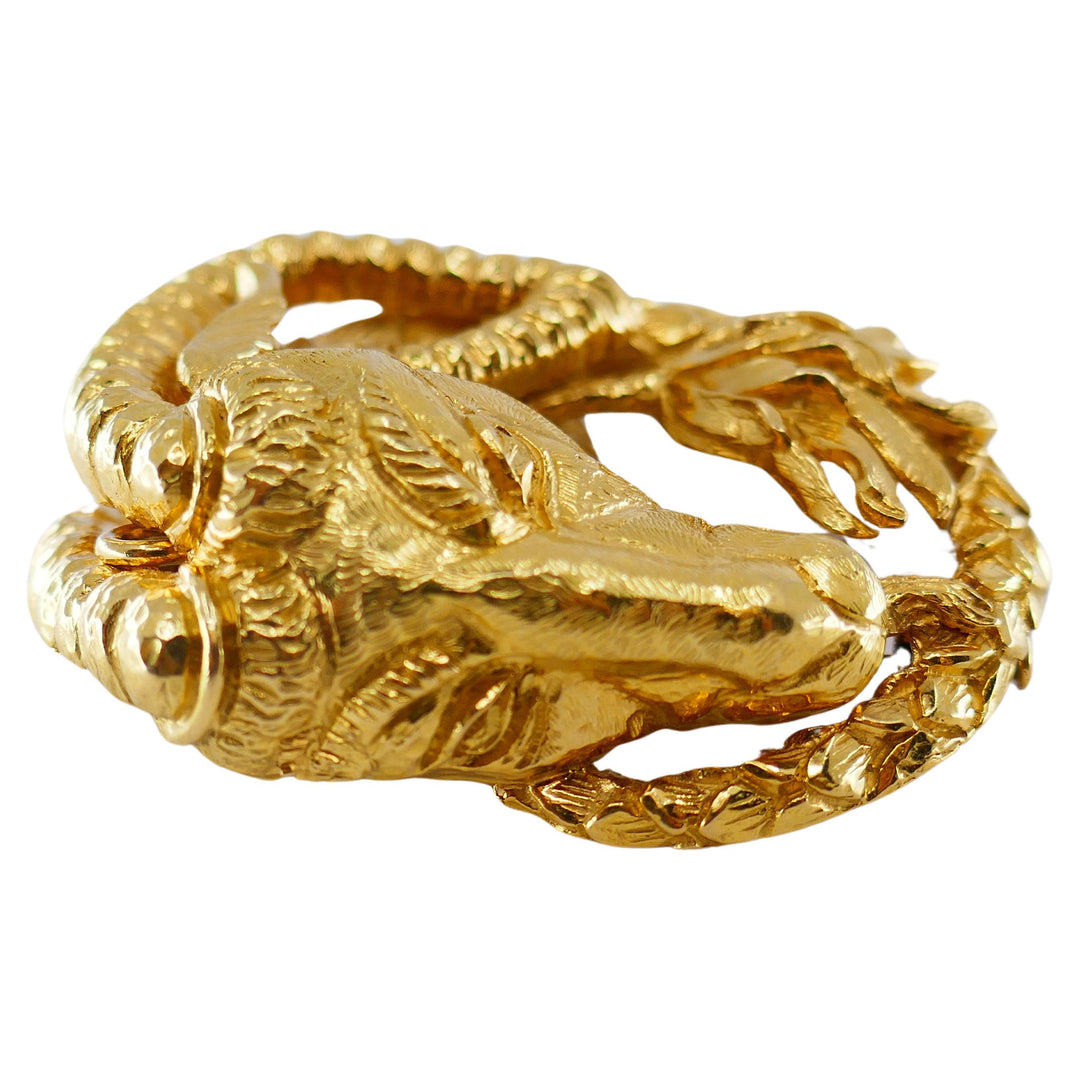 David Webb Capricorn 18k Gold Brooch