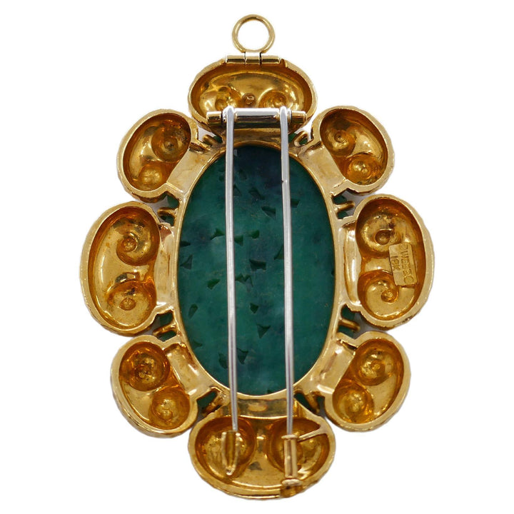 David Webb Jade Gold Pendant