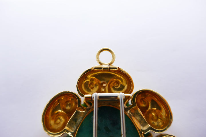 David Webb Jade Gold Pendant