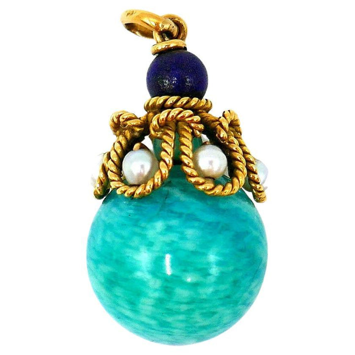 Vintage Amazonite Ball Pendant