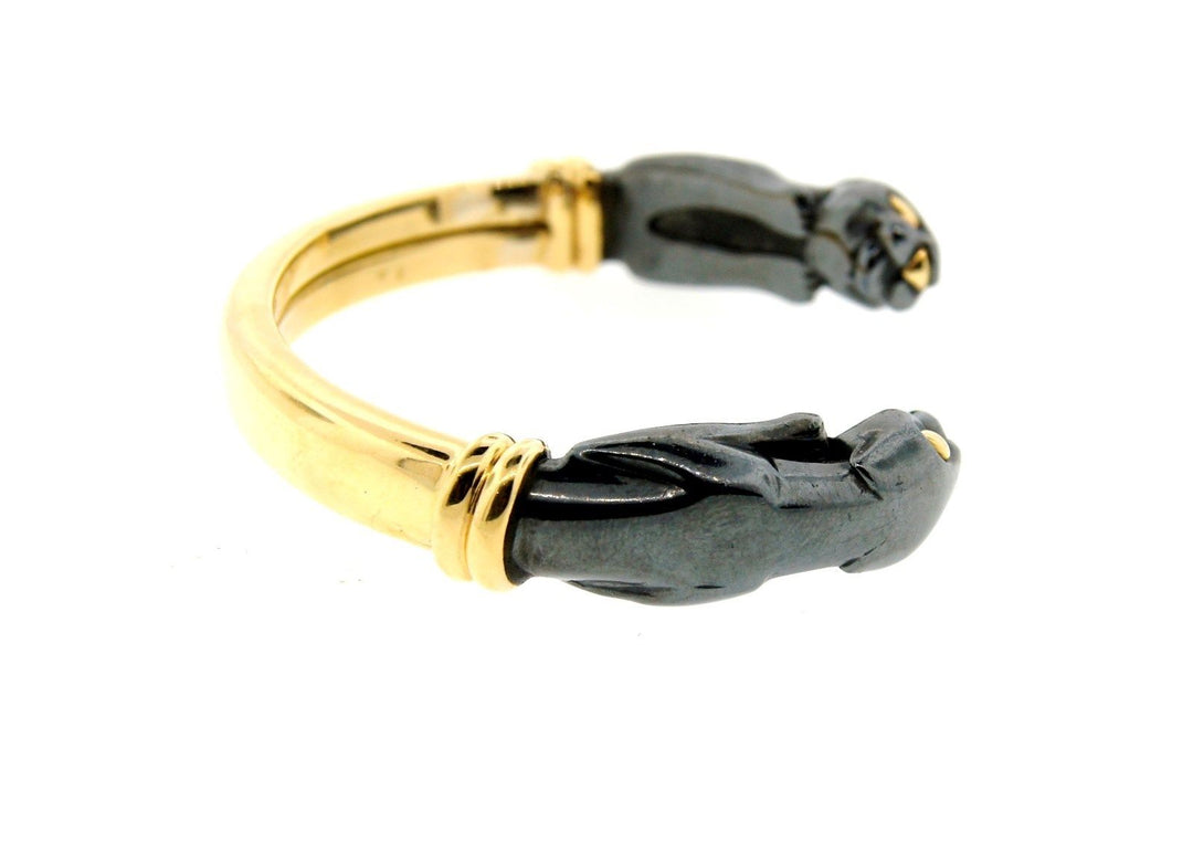 Cartier Panthere Collection 18k Yellow Gold & Hematite Bangle Circa 1900s