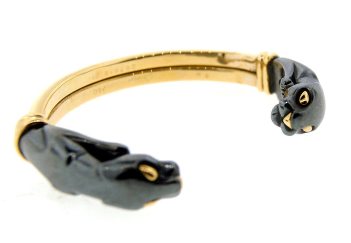 Cartier Panthere Collection 18k Yellow Gold & Hematite Bangle Circa 1900s