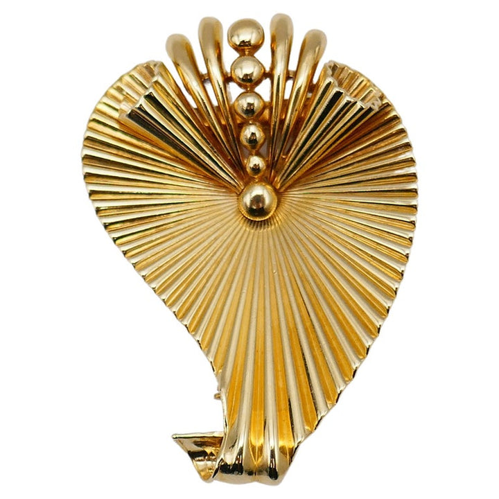 Cartier Retro 14k Yellow Gold Leaf Brooch