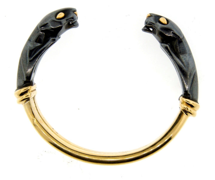 Cartier Panthere Collection 18k Yellow Gold & Hematite Bangle Circa 1900s