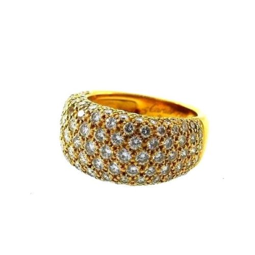 Cartier France 18k Yellow Gold & Diamond Bombe Ring